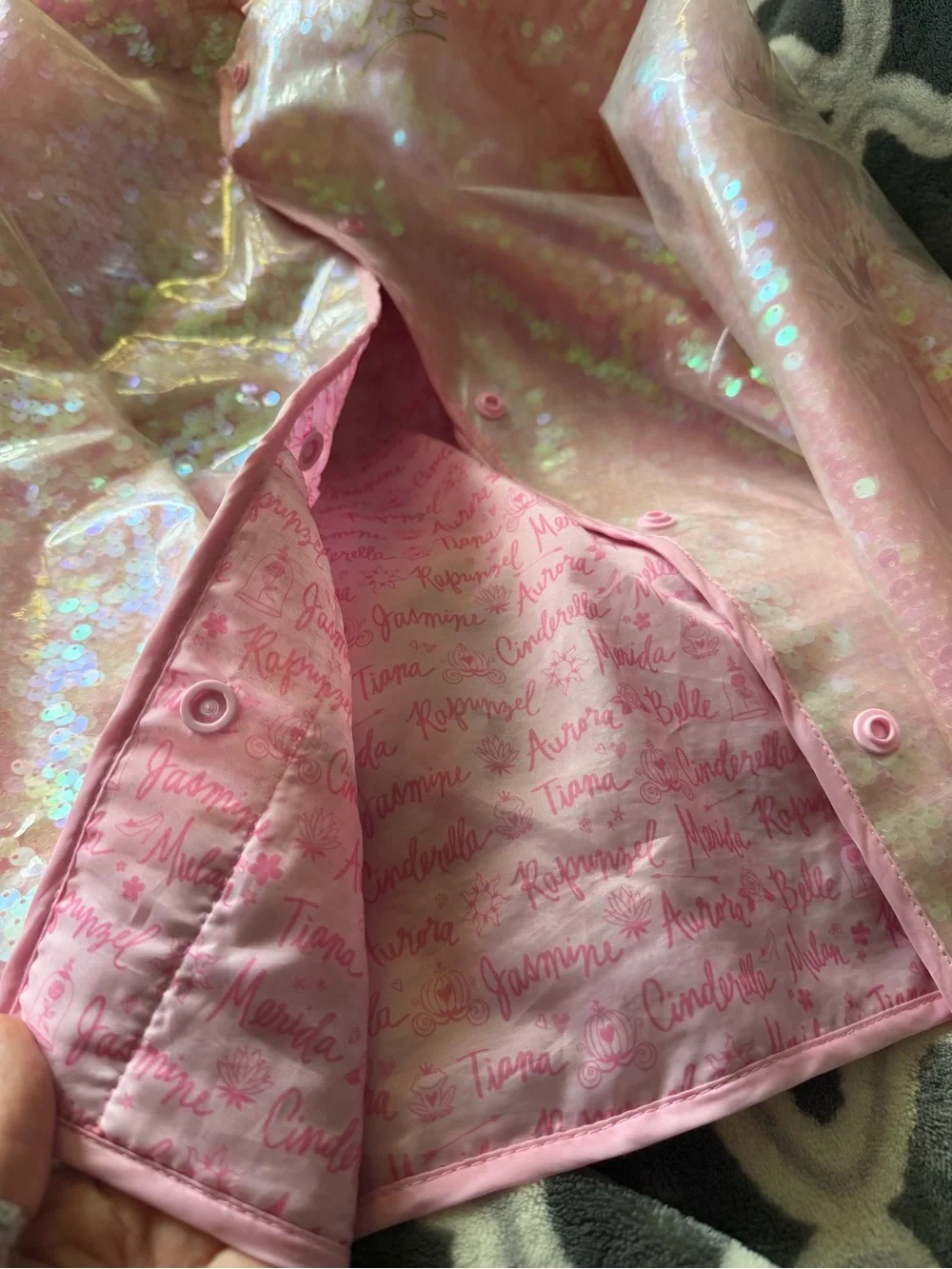 Disney Pink Princess Name-Print Fabric